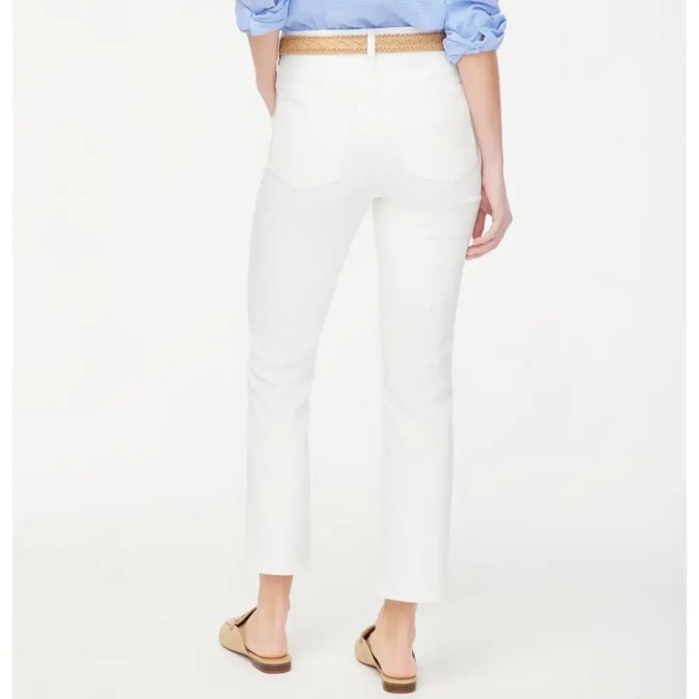 J.Crew Essential Straight Leg Jeans WMNS 27 White Denim Mid-Rise All-Day Stretch